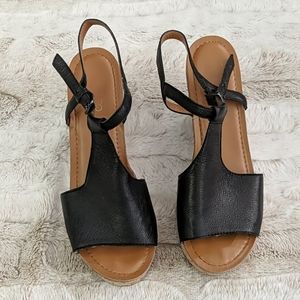 Franco Sarto black wedges